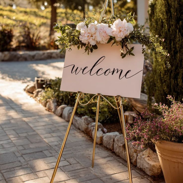 Brushed Acrylic Wedding Welcome Sign